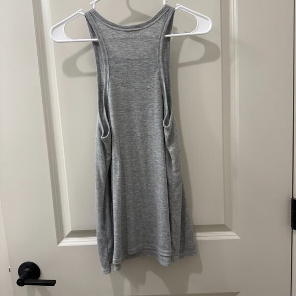 Free People Intimately Gray Racer Back Tank Medium Distressed Hem Boho Layering - Picture 6 of 6
